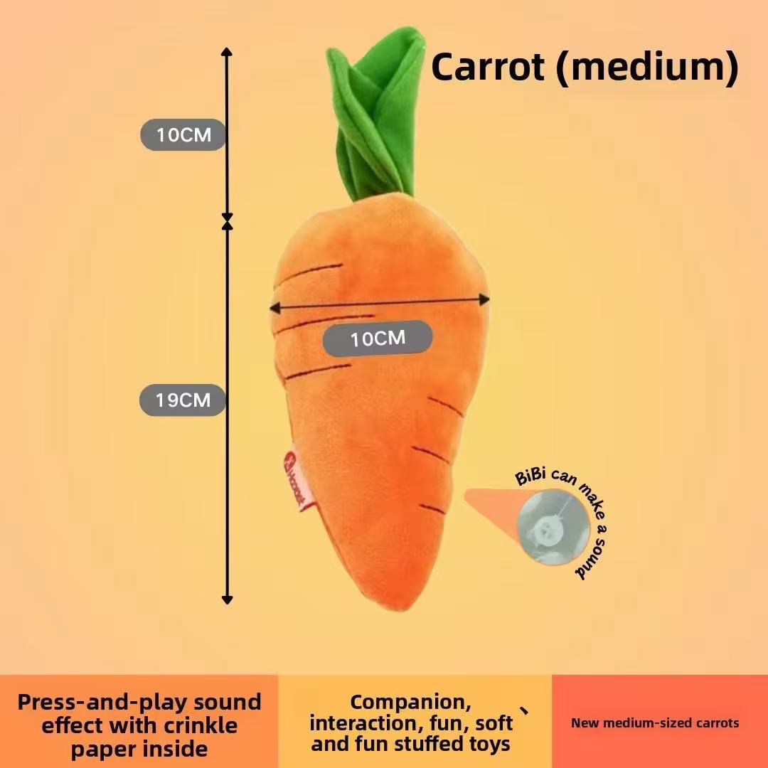 Pet Carrot Craze! Premium Plush Dog Toy – Soft & Fluffy, Just Like a Crisp Fresh Carrot! Built-in squeaker: squeeze it, and your pup goes crazy with joy~ Cute modern cartoon style, bite-resistant and ultra-durable. Daily play, boredom buster, teething helper – all in one! Your fur baby’s exclusive "veggie buddy" – looks AND toughness, double the awesome! - Image 6
