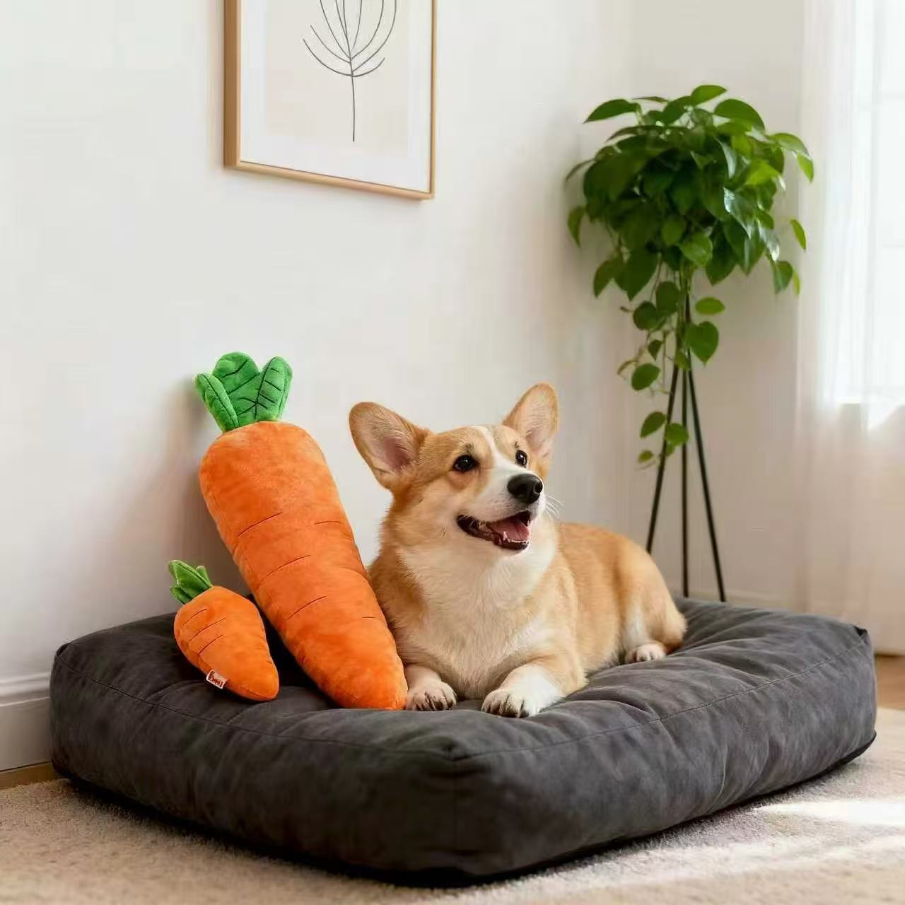 Pet Carrot Craze! Premium Plush Dog Toy – Soft & Fluffy, Just Like a Crisp Fresh Carrot! Built-in squeaker: squeeze it, and your pup goes crazy with joy~ Cute modern cartoon style, bite-resistant and ultra-durable. Daily play, boredom buster, teething helper – all in one! Your fur baby’s exclusive "veggie buddy" – looks AND toughness, double the awesome! - Image 3
