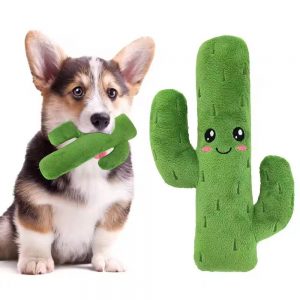 Cactus Cutie Invasion! High-Quality Interactive Plush Dog Toy - Soft & Adorable Green Pads Replicate the Cute Cartoon Cactus Shape. Built-in squeaker: squeeze it, and your pup gets super excited instantly~ Plush-filled, bite-resistant and chew-proof, perfect for daily interaction, teething relief and boredom busting. Your fur baby’s exclusive "desert little playmate" – cute look, tough quality, making playtime super joyful!