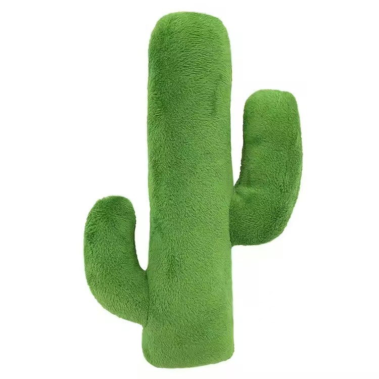 Cactus Cutie Invasion! High-Quality Interactive Plush Dog Toy - Soft & Adorable Green Pads Replicate the Cute Cartoon Cactus Shape. Built-in squeaker: squeeze it, and your pup gets super excited instantly~ Plush-filled, bite-resistant and chew-proof, perfect for daily interaction, teething relief and boredom busting. Your fur baby’s exclusive "desert little playmate" – cute look, tough quality, making playtime super joyful! - Image 4