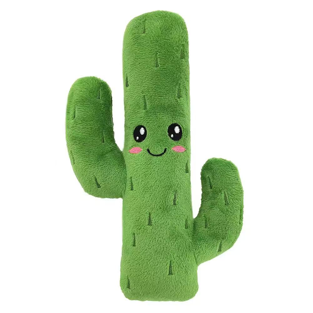 Cactus Cutie Invasion! High-Quality Interactive Plush Dog Toy - Soft & Adorable Green Pads Replicate the Cute Cartoon Cactus Shape. Built-in squeaker: squeeze it, and your pup gets super excited instantly~ Plush-filled, bite-resistant and chew-proof, perfect for daily interaction, teething relief and boredom busting. Your fur baby’s exclusive "desert little playmate" – cute look, tough quality, making playtime super joyful! - Image 5