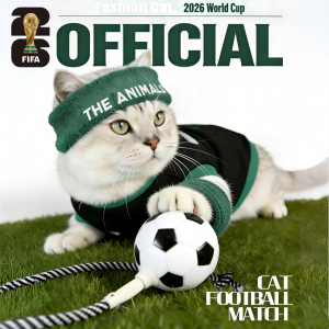 Cat playing with soccer ball cat teaser toy