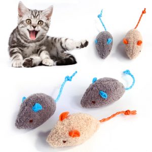 Mouse shaped cat toys with rope tail for kittens and indoor cats